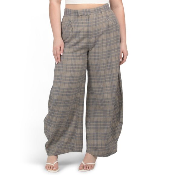FREE PEOPLE Navy Tegan Barrel Trousers
